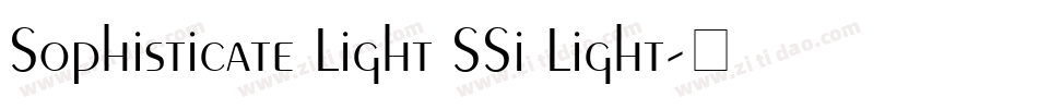 Sophisticate Light SSi Light字体转换
